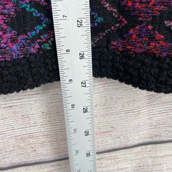 Vintage Allen Wah Geometric Print‎ Oversized Sweater Women's L Black/Purple/Blue - Picture 6 of 6